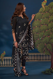 Black Pure Premium Corduroy Digital Print Suit